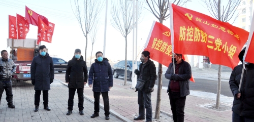七台河公司桃山如意物业公司疫情防控工作党小组深入社区进行宣传。。。。。。。（宋晓析摄）